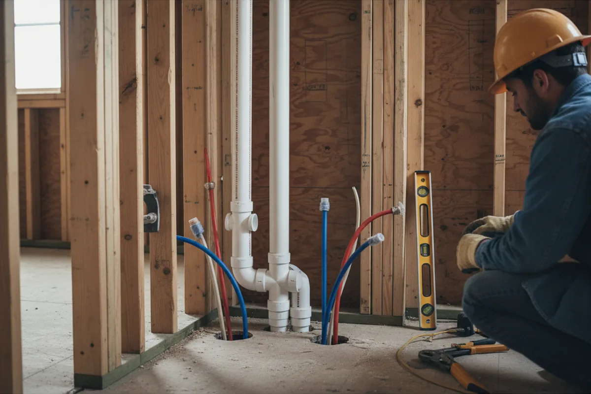 Drain and supply rough-in during Leak Detection in Brenham
