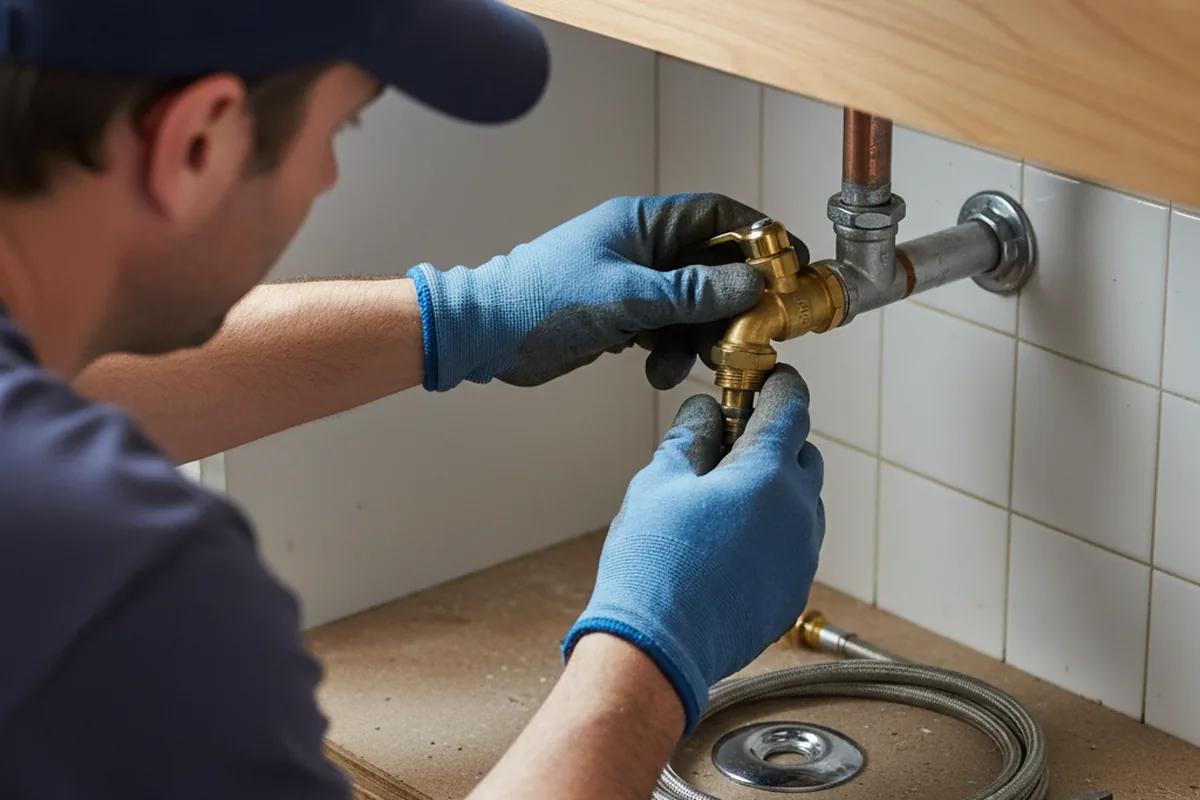 Shutoff valve and fitting work during Emergency Plumbing in Brenham